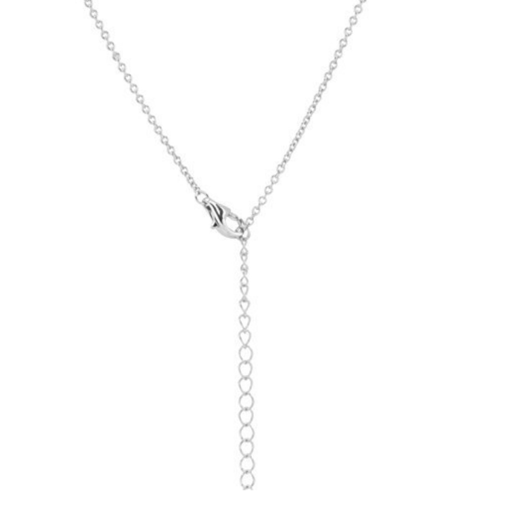 White Gold Plated Created Opal Necklace - Picture 5 of 5